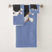 かわいく黒いタンのカーディガンのウェルシュコーギーの愛犬家 バスタオルセット (インサイチュ)