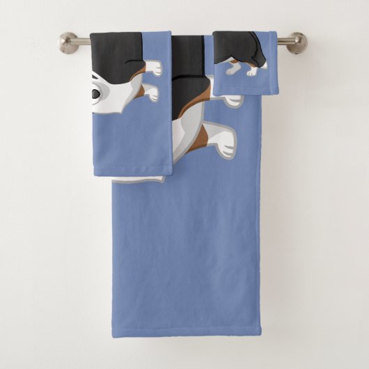 かわいく黒いタンのカーディガンのウェルシュコーギーの愛犬家 バスタオルセット (インサイチュ)