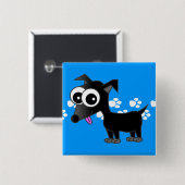 かわいく黒いチワワPin 缶バッジ (正面&裏面)