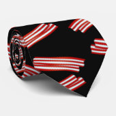 かわいく黒いベーコンパターン ネクタイ (ロール)