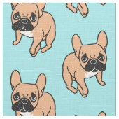かわいく黒いマスクの子鹿Frenchieは注意を必要とします ファブリック (クローズアップ)