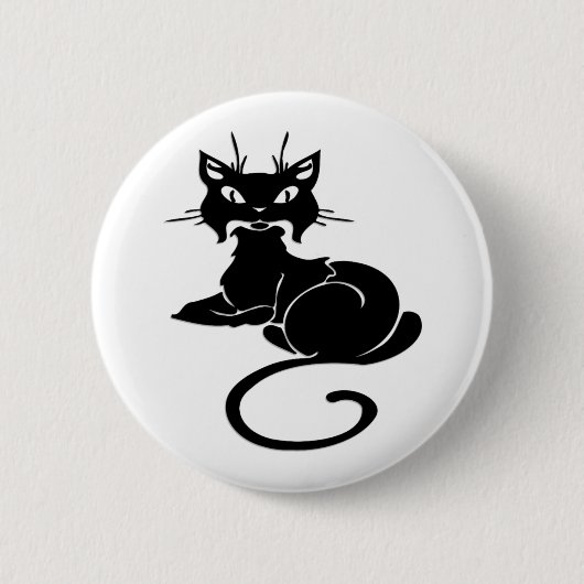 かわいく黒い子猫 缶バッジ (正面)