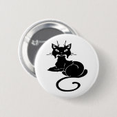 かわいく黒い子猫 缶バッジ (正面&裏面)