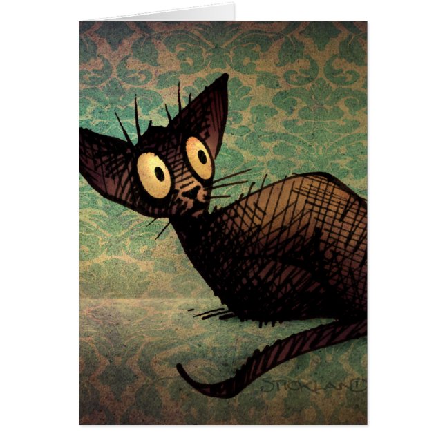 かわいく黒い東洋猫 (正面)