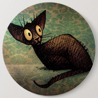 かわいく黒い東洋猫 缶バッジ