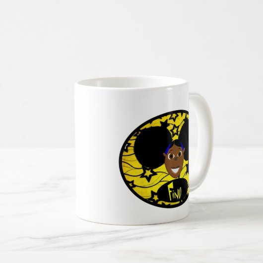 かわいく黒い漫画の女の子Fino コーヒーマグカップ (正面右)
