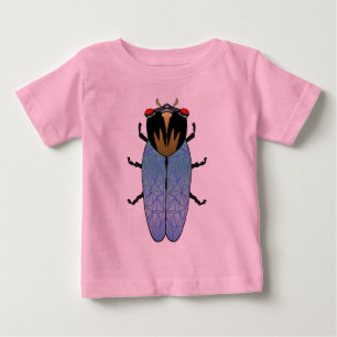 かわいく黒い蝉 ベビーTシャツ