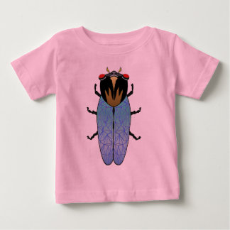 かわいく黒い蝉 ベビーTシャツ