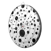 かわいく黒く及び白いDalmatian点 ダーツボード (正面右)