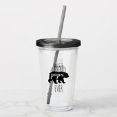 かわいく黒く及び白く最も最高のなパパくま アクリルタンブラー (裏面)