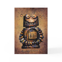 かわいく、おもしろいでカスタムな子供のロボットハッピーバースデー