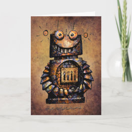 かわいく、おもしろいでカスタムな子供のロボットハッピーバースデー カード