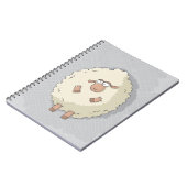 かわいく、おもしろいで巨大なヒツジのイラストレーション ノートブック (左側)