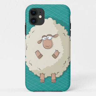 かわいく、おもしろいで巨大なヒツジのイラストレーション iPhone 11 ケース