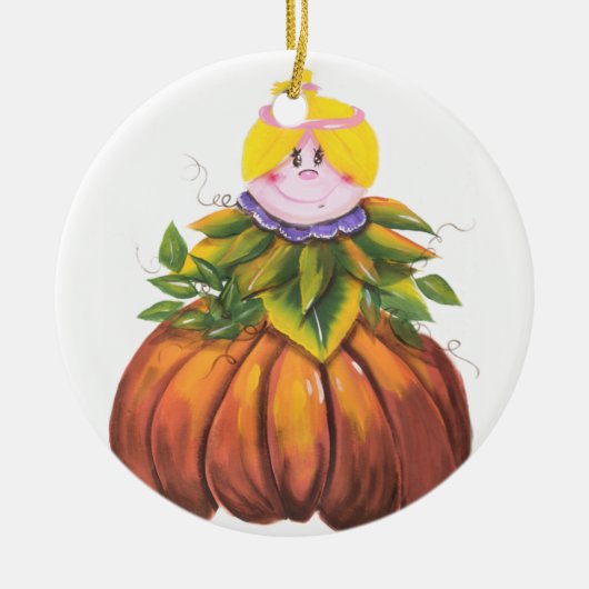 かわいく、おもしろいなハロウィン セラミックオーナメント (正面)