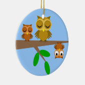 かわいく、おもしろいなフクロウ セラミックオーナメント (右)