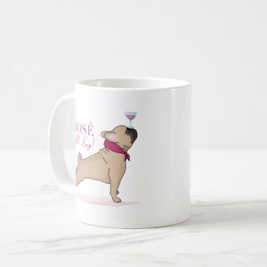 かわいく、おもしろいなフレンチ・ブルドッグのマグ コーヒーマグカップ (正面左)