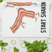 かわいく、おもしろいなShakinあなたのベーコンのダンサー キッチンタオル (折り畳み)
