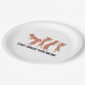 かわいく、おもしろいなShakinあなたのベーコンのダンサー ペーパープレート (アングル)