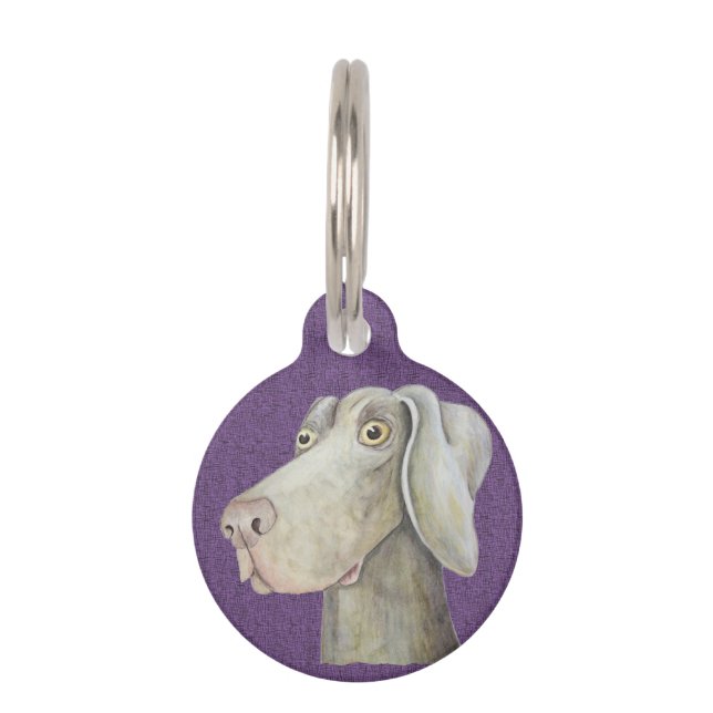 かわいく、おもしろいなweimaranerの絵画 ペット　ネームタグ (正面)