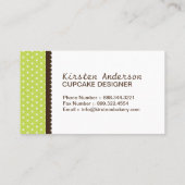 かわいく、お洒落なカップケーキのベーカリーの名刺 名刺 (裏面)