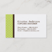 かわいく、お洒落なカップケーキのベーカリーの名刺 名刺 (裏面)