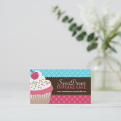 かわいく、お洒落なカップケーキのベーカリーの名刺 名刺 (スタンド正面)