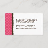 かわいく、お洒落なカップケーキのベーカリーの名刺 名刺 (裏面)