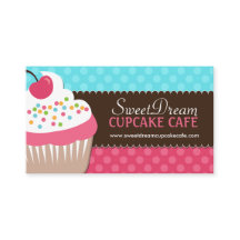 かわいく、お洒落なカップケーキのベーカリーの名刺