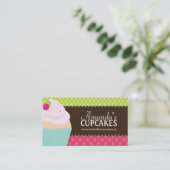 かわいく、お洒落なカップケーキのベーカリーの名刺 名刺 (スタンド正面)