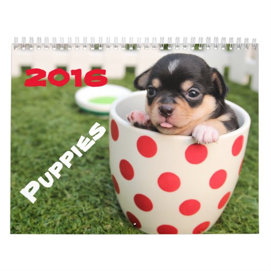 かわいく~はカレンダー行きます子犬2016の行きます カレンダー (カバー)