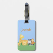 かわいく、カラフルなサファリ動物 ラゲッジタグ (裏面縦)