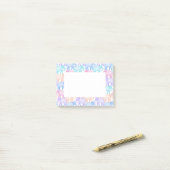 かわいく、カラフルなパステル調象パターン ポストイット (デスク上)