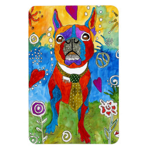 かわいく、カラフルなボストンテリアの磁石4" x6 " マグネット