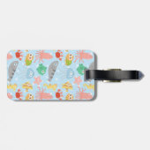 かわいく、カラフルな水中動物パターン ラゲッジタグ (裏面横)