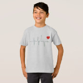 かわいく、ファンキーな愛赤いハート率のTシャツ Tシャツ (正面フル)