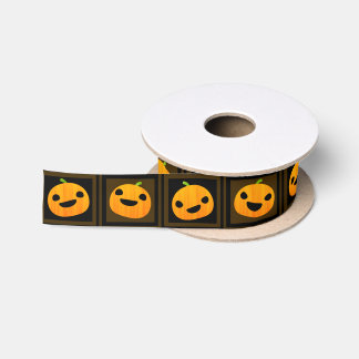 かわいく、不気味なハロウィンのカボチャリボン サテンリボン