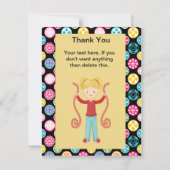 かわいく、数々のな色、アーケード2の誕生日GirlThank サンキューカード (正面)