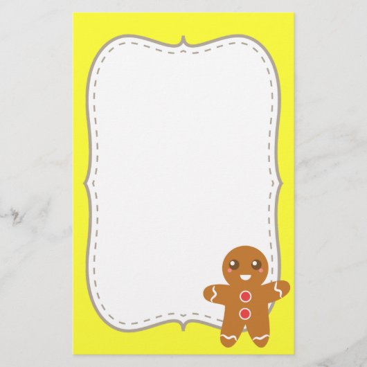 かわいく、楽しいクリスマスのジンジャーブレッドマン 便箋 (正面)