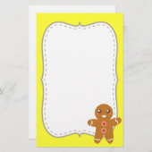 かわいく、楽しいクリスマスのジンジャーブレッドマン 便箋 (正面/裏面)