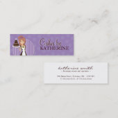 かわいく、甘いベーカリーの包装のラベル スキニー名刺 (正面/裏面)