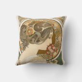 かわいく、装飾的な花柄 クッション (裏面)