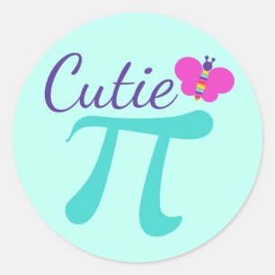 かわいこちゃんπ記号Math Pun ラウンドシール