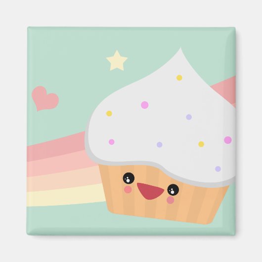 かわいこちゃんのカップケーキ マグネット (正面)
