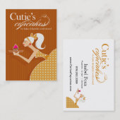 かわいこちゃんのカップケーキ-砂糖菓子のデザートのペストリー 名刺 (正面/裏面)