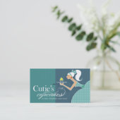 かわいこちゃんのカップケーキ-砂糖菓子のデザートのペストリー 名刺 (スタンド正面)