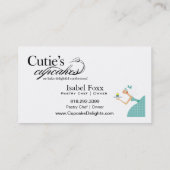 かわいこちゃんのカップケーキ-砂糖菓子のデザートのペストリー 名刺 (裏面)