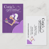 かわいこちゃんのカップケーキ-砂糖菓子のデザートのペストリー 名刺 (正面/裏面)