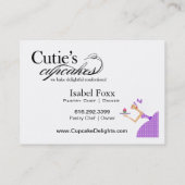 かわいこちゃんのカップケーキ-砂糖菓子のデザートのペストリー 名刺 (裏面)