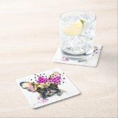 かわいこちゃんのフレンチブルドッグ スクエアペーパーコースター (インサイチュ)